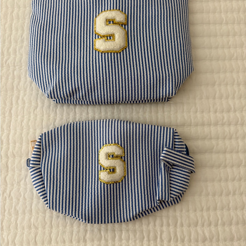 Striped Blue and White Kids Accessory Set